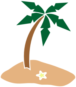 Palm Tree On Island Clip Art