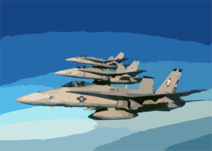 F/a-18  Hornet  Strike Fighters From Carrier Air Wing One Seven (cvw 17) Clip Art