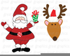 Santa Sleigh And Reindeer Clipart Image