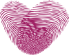 Single Plum Thumbprint Heart Clip Art