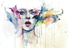 Watercolor Splatter Face Image