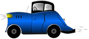 Blue Old Fashioned Car Clip Art
