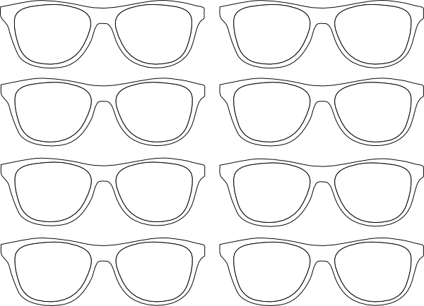 Sunglasses Outline Clip Art at Clker.com - vector clip art online ...
