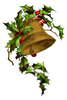 Free Clipart Christmas Bells With Holly Image