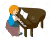 Lady Playing Piano Clipart Image