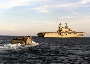 Landing Craft Utility One Six Five Four Returns To The Amphibious Assault Ship Uss Saipan. Image