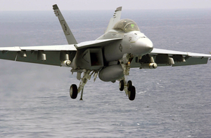 An F/a-18f Super Hornet Assigned To The  Black Aces  Of Strike Fighter Squadron Forty-one (vfa-41). Image