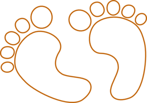 Baby Footprints Outline Clip Art