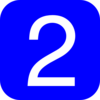 Blue, Rounded, Square With Number 2 Clip Art