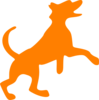 Orange Dog Dancing Clip Art