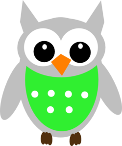Green Gray Owl Clip Art