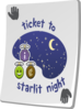 Paradise Ticket Starlit Night Clip Art