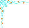 Blue And Orange Decorative Swirl Border Clip Art