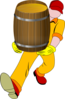 Man Carrying Barrel Clip Art