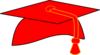 Graduation Cap - Red Fill Clip Art