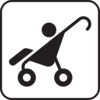 Stroller-black And White Clip Art