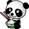 Panda Eating Rice Clip Art