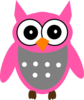 Pink Gray Owl Clip Art