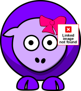 Sheep Two Toned Purple With Pink Bow Clip Art