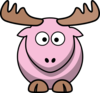 Light Pink Cartoon Moose Clip Art