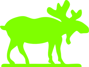 Bright Green Moose Clip Art
