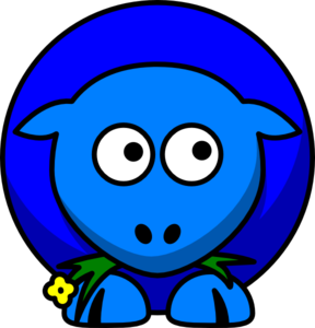 Sheep Blue Two Toned Looking To The Right Clip Art