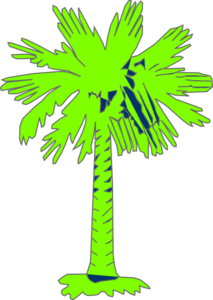 South Carolina Flag Palmetto With No Moon - Green Clip Art