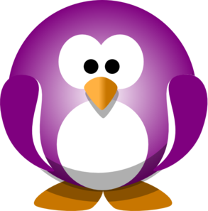 Purple Penguin Clip Art