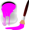 Clipart Pink Paint Bucket And Paint Brush Clip Art