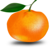 Orange With Leaf Clip Art