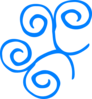 Blue Swirl Frame Top Left Corner Clip Art