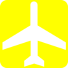 White Aeroplane With Yellow Background Clip Art