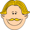 Smiling Man With Blond Hair And Mustache Clip Art