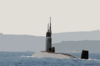 The Uss Hampton (ssn  767) Departs Souda Harbor Following A Brief Port Visit To Souda Bay, Crete Clip Art