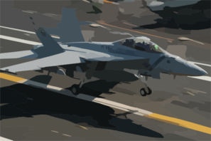 An F/a-18f Super Hornet Makes An Arrested Landing Aboard The Flight Deck Of Uss Kitty Hawk (cv 63). Clip Art