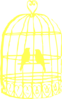 Yellow Love Birds In Birdcage Clip Art