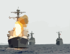 U.s. Navy Destroyer Launches An Sm-2 Missile. Clip Art