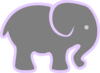 Grey Elephant With Lilac Clip Art