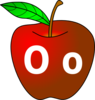 Apple With O O Clip Art