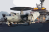 E-2c Hawkeye Maneuvers The Flight Deck Aboard Uss Kitty Hawk Cv 63 Clip Art
