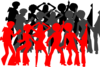 70;s Dancing Sihlouettes 3 Clip Art