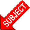 Red Subject Arrow Down Left Clip Art