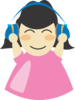Girl With Headphones Clip Art