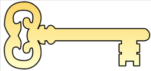 Golden Key Cutout Clip Art