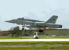 An F/a-18  Hornet  From The  Royal Maces  Of Strike Fighter Squadron Two Seven (vfa 27), Launches From An Airstrip Located At Andersen Afb In Guam Clip Art