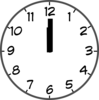 Noon Clock Grey Ticks Clip Art