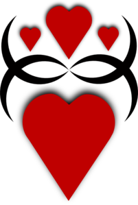 Black Red Hearts Clip Art