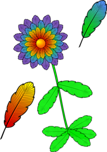 Flower With Feathers Clip Art