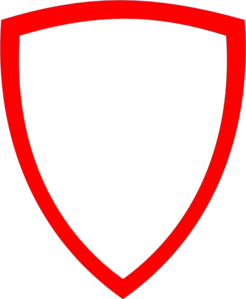 Shield, Wht W Red Border Clip Art
