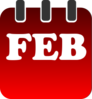 February Red Calendar Clip Art